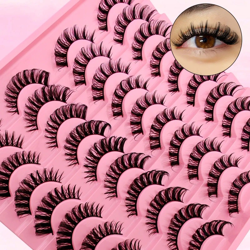 20 Pares De Pestañas Mixtas Rusas Hechas A Mano Con