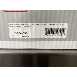 Red Line NOS REDLINE BP04-090 Trailer Brake Shoes & Lining- L R Side 10"x2.25" Electric
