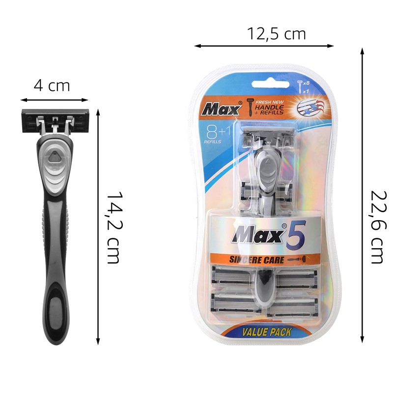 Retoo Razor with 8 Replacement Blades for Men's Wet Razor