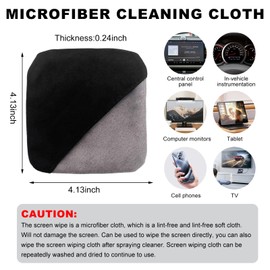 povtii Car Screen Cleaner Cleaning Pad, 4.1"×4.1" Square Automotive Microfiber Touch Screen Cleaning Cloth, Soft Cloth Wipes for Auto Dashboard LCD Display, Car Accessories (Square)