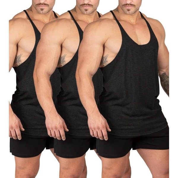 Aitrepeo Stringer Bodybuilding Tank Tops Low Cut Off Gym Workout