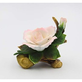Fine Porcelain Pink Peace Color Rose Figurine, 5-1/8 in