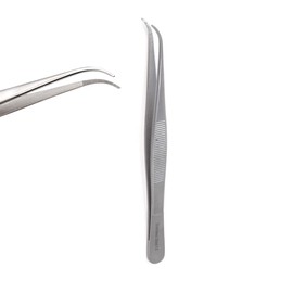 Precision Tweezers Stainless Steel with Fine Serrated Angled Tips Rhinestone Picker Nail Art Tool 6" Long for Crystal Gem Placement on Nails, Clothes, Face, Craft