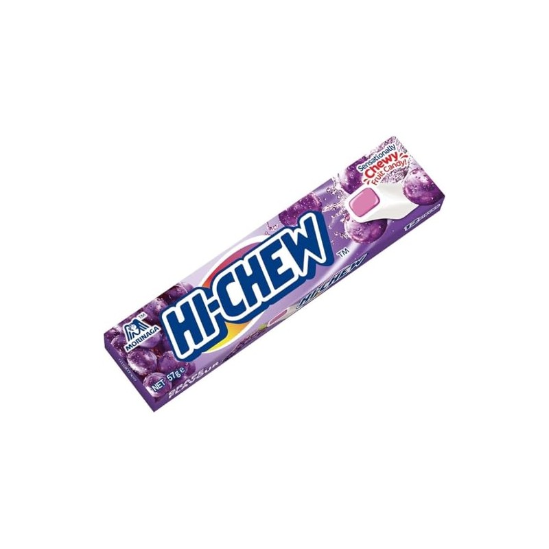 Hi-Chew Grape Chewy Fruit Candy 57 g (Pack of 12)