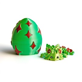 HiesDeosn 3D Printed Axolotl Dragon with Egg Toy, Cute 3-d Printing Kosha Flowers Dragons Eggs Flexible Fidget, Red & Yellow Green