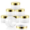 Entjor 24 Pack 8 Oz Plastic Containers with Gold Lids,