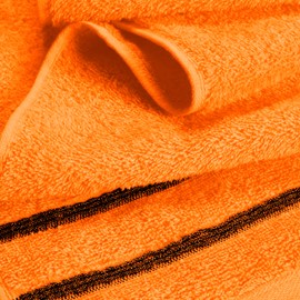 MyOwn Ultra Soft 3 Pack Cotton Towel Set, Contains a Bath Towel 28x55 inch, a Hand Towel 16x24 inch & Wash Coth 12x12 inch, Ideal Everyday use, Compact & Lightweight - Orange, 71677