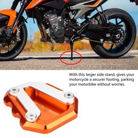 VIFERR Motorcycle Side Stand, Motorcycle Stand Pad CNC Aluminium Side Stand Extension Plate Pad Enlarge for KTM 790 DUKE 2018-2019 (Orange)
