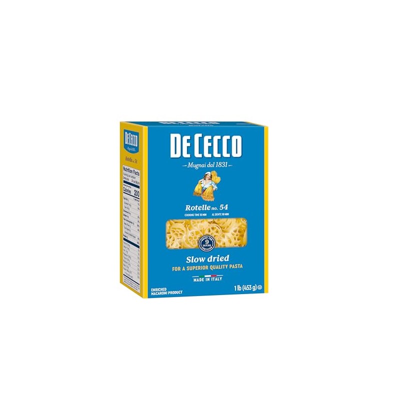 De Cecco Semolina Pasta, Rotelle No.54, 1 Pound (Pack of