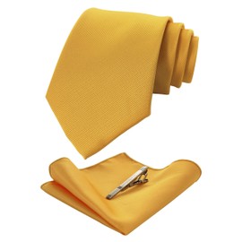 Jemigins Men's Necktie, Washable, Pin and Handkerchief Included, Business, High Quality Material, Job Hunting, After-parties, Weddings, Parties, Entrance Ceremonies, Father's Day, Present, Ceremonial