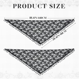 2pcs Mass Veil, Triangle Mantilla Cathedral Head Covering,Lace Shawl Latin Scarf,Head Covering Chapel Veil,Church Veils for Women,Catholic Veils for Bridal