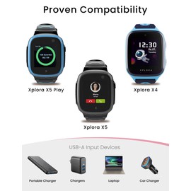 Sinoacc Charging Cable Compatible with Xplora X5/X4/X5 Play Watch Charger Magnetic USB Charging Station Cable for Xplora Smartwatch (1 Piece, White)