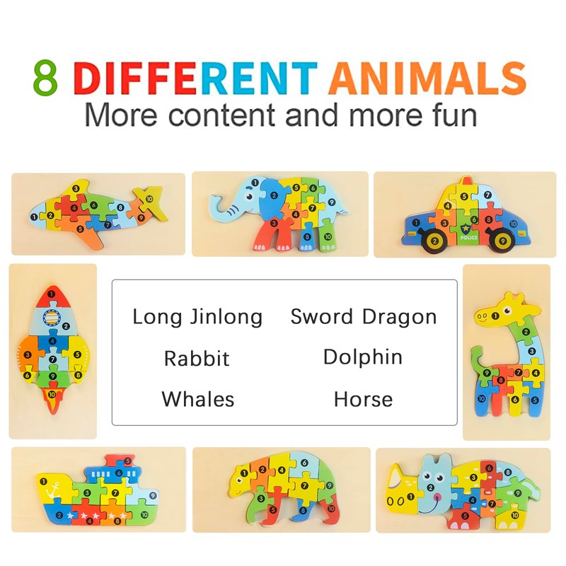 Toddler Puzzles, Wooden Puzzles for Toddlers 1-3, Educational Toys for