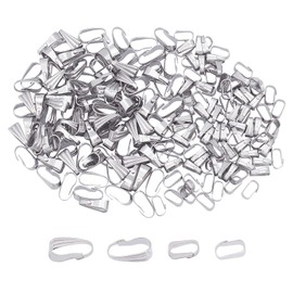 UNICRAFTALE Approx. 200 Pieces 2 Sizes Snap On Bails 304 Stainless Steel Pendant Bails Ice Pick Pinch Bails Clasp For Pendant Necklace Jewelry Making