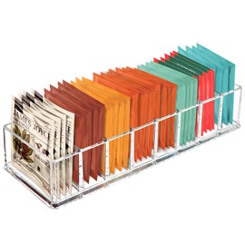 Tasybox Tea Bag Organizer, Clear Acrylic Tea Bag Holder, Tea Packet Storage for Drawer, Pantry, Kitchen, Cabinet, Countertop, 1 Pack