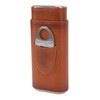 3 Finger Cigar Case Iron Cover Portable Soft Glossy Leather