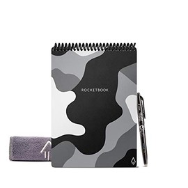 Rocketbook Flip - with 1 Pilot Frixion Pen & 1 Microfiber Cloth Included - Lunar Winter Cover, Camo Notebook, Executive Size (6" x 8.8")