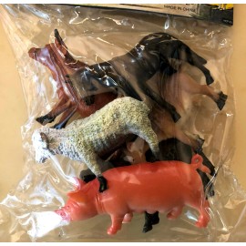 HS New FARM Plastic ANIMALS Models Toys, Figurines: Horse Pig Goat Sheep Donkey Cow