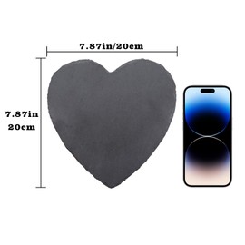 Turtle Tank Accessories, Heart-Shaped Slate Tile for Reptiles, Natural Rock Platform for Feeding & Basking, Aquarium Decor for Bearded Dragon, Tortoise, Gecko, Snake, Chameleon