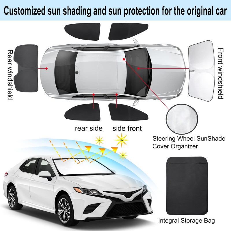 TINGLU Window Shades for Toyota Camry 2018-2024 Accessories Car Side