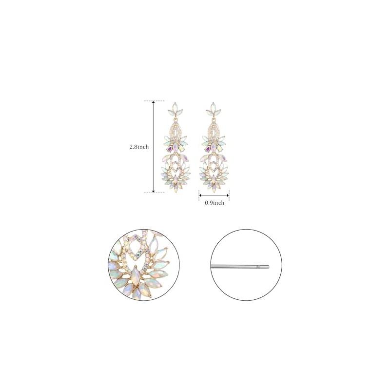 Tuliper Alloy Earrings with Sparkling Austrian Crystal, Trendy Dangle Earrings