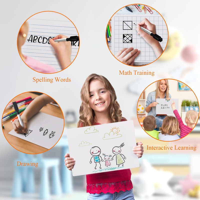 MAKELLO Small White Board A4 Dry Erase Board for Kid,