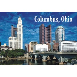 Columbus, Ohio, City, Skyline, Bridge, River, OH, Souvenir Magnet 2 x 3 Fridge Magnet