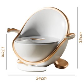 Potty Toilet,Training Toilet Seat,Small Toilet,Household Potty,with Base, Multi Functional Mini Urinal, Removable Seat Cushion,Detachable to Avoid Getting Your Hands Dirty (White and Gold)