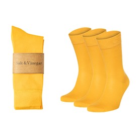 Salt & Vinegar Mens & Womens Bamboo Socks, 3 Pack Dress Socks, Soft Comfy Natural, Seamless Toe, UK Size 4-7 & 7-11