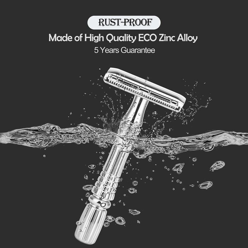 BAILI Double Edge Safety Razor Rust-proof Reusable Manual Stainless DE