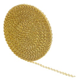 SEWACC 0.6cm 10m Curved Braided Gimp Trim Ribbon for Christmas Crafts Home Decor Wedding Party Embellishment (Gold)
