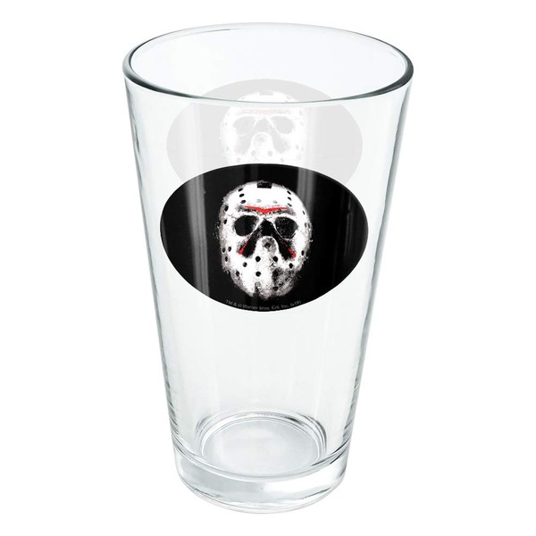 LOGOVISION Friday The 13Th Jason Mask 16 oz Pint Glass,