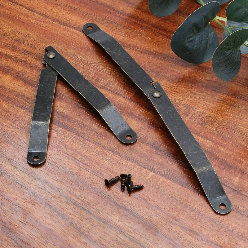 Jiozermi 2Pcs Bronze Lid Support Hinges, Left and Right Folding