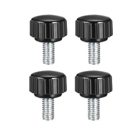 TOP-VIGOR 4Pcs M5x 10mm Male Thread Knurled Clamping Knobs Grip, Thumb Screw on Type Round Head Clamping Handle Bolt with Plastic Knobs 16mm Head Dia