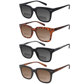 fadbon 4 Pack Bifocal Sunglasses for Women Men,UV400 Sun Protection Reading Sunglasses Outdoors Readers Eyewear Matte(4C,Mix,2.25,x)