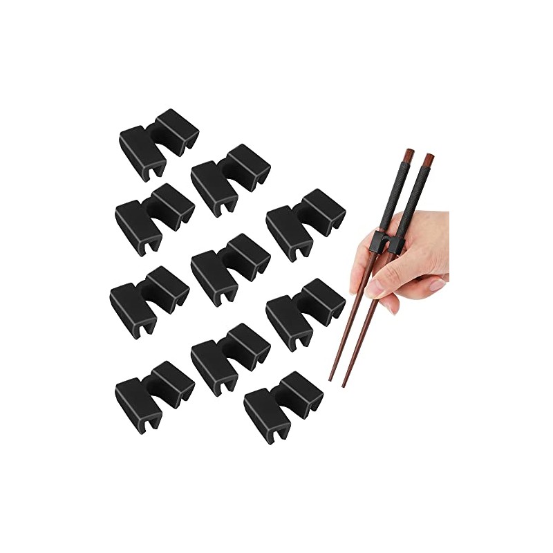 Yeesabella 10 Pieces Reusable Chopsticks Helpers Easy Chopstick Trainers Training