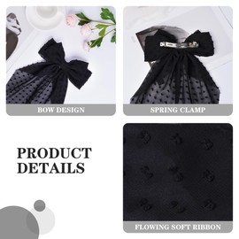 3 PCS Hair Accessories for Women Hair Bows for Women Bow Hair Clips Ribbon Bows for Hair Bow Clips Hair Ribbon Girls Hair Bows Clips for Women Hair Bows for Girls（Black, White, Light Pink）