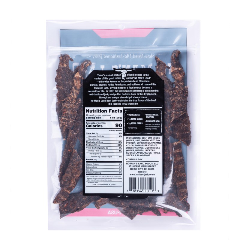 No Mans Land Premium Beef Jerky | 17G High Protein
