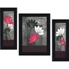 SAF UV Textured Flower Print Framed Painting Set of 3 for Home Decoration 