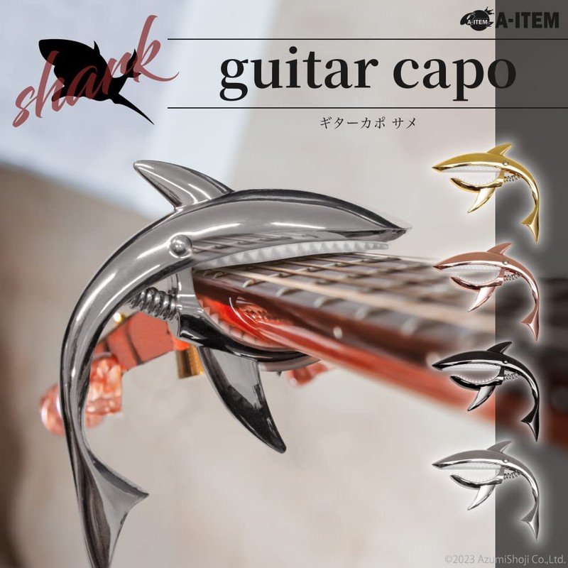 A-ITEM Shark Guitar Capo Capotasto Shark Shaped Guitar Access Metallic
