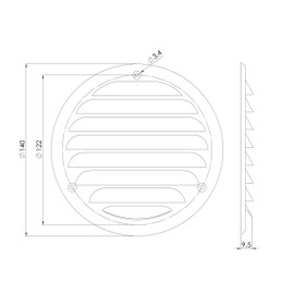 LIRAST 4" Round Vent Cover for Wall and Ceiling - Black Soffit Vents for Outdoor and Indoor - Metal HVAC Return Air Grille with Mesh - External Diameter: 5.32"