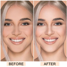 Apooliy 2 in 1 Contour and Concealer Stick with Brush,Cream Bronzer Stick,Waterproof Face Makeup Stick,Full Coverage,Long Wear