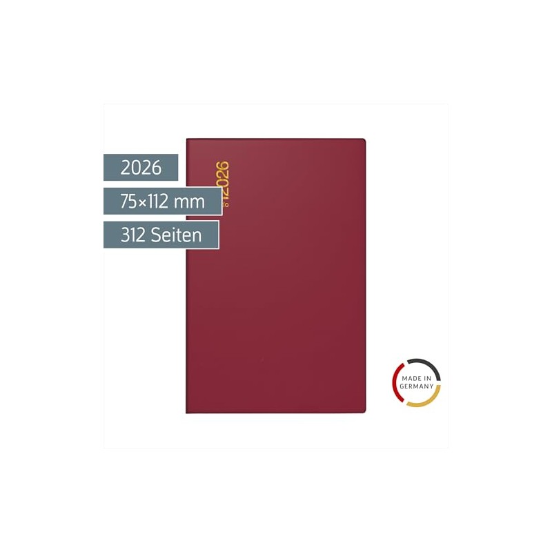 rido/idé Pocket Calendar Model Industrie II 2026 | A7, Plastic,