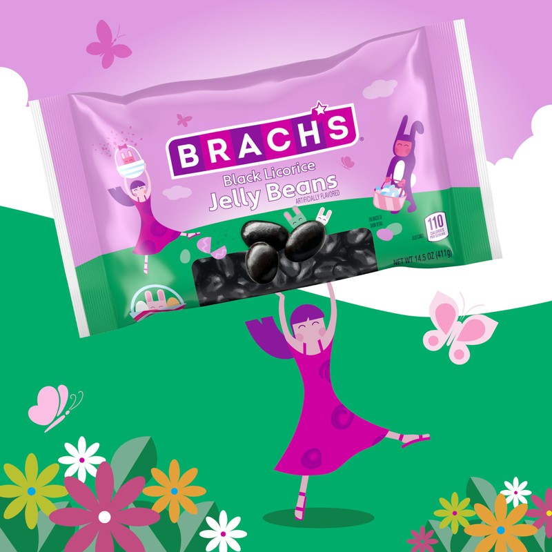 Brach's Black Licorice Jelly Beans, Springtime Easter Candy, 14.5 oz