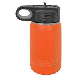 Adventure Awaits Water Bottle | Insulated Water Bottles | Laser Engraved Water Bottle | Stainless Steel Water Bottle with Straw (12 oz, Orange)