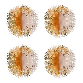 Foil Ceiling Decorations Rose Gold Christmas 2 Tone - Set 4 30cm Balls Christmas Decorations