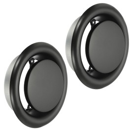 PATIKIL 6 Inch Round Ceiling Diffuser, 2pcs Metal Adjustable Wall Air Vent Diffuser Vent Duct Cover Exhaust Supply for Kitchen Bathroom Garage, Black