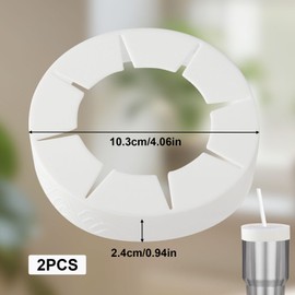 2pcs Coffee Silicone Ring, Reusable Silicone Sleeve for 30oz Tumbler Compatible with YETI RTIC BJPKPK Cold Drink Cup Accessory for Tumbler Mouth (White)