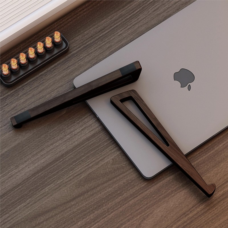 seicasaya Bamboo Laptop Stand for Desk – Ergonomic, Space-Saving, Lightweight