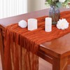 4 Pack Orange Cheesecloth Table Runner 35x120 Inch Boho Gauze
